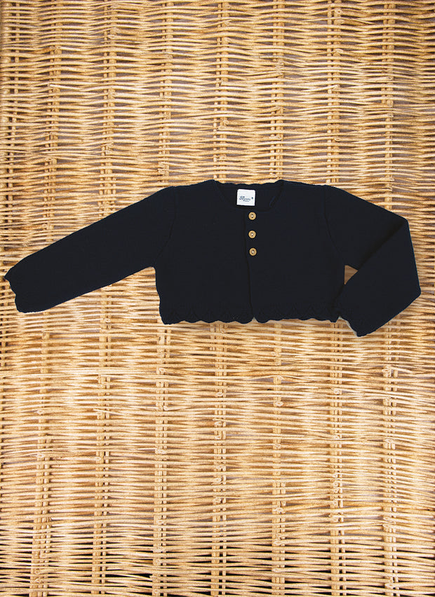 Cropped Pure Wool Cardigan