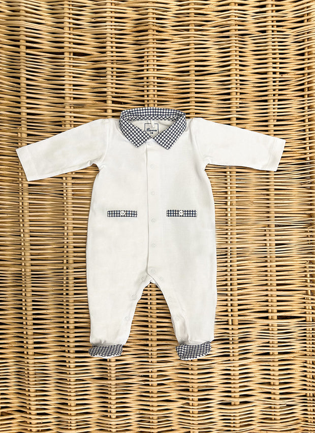 Jersey  Checked Sleepsuit