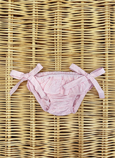 Girly Striped Rouche Swimsuit cotton baroni firenze