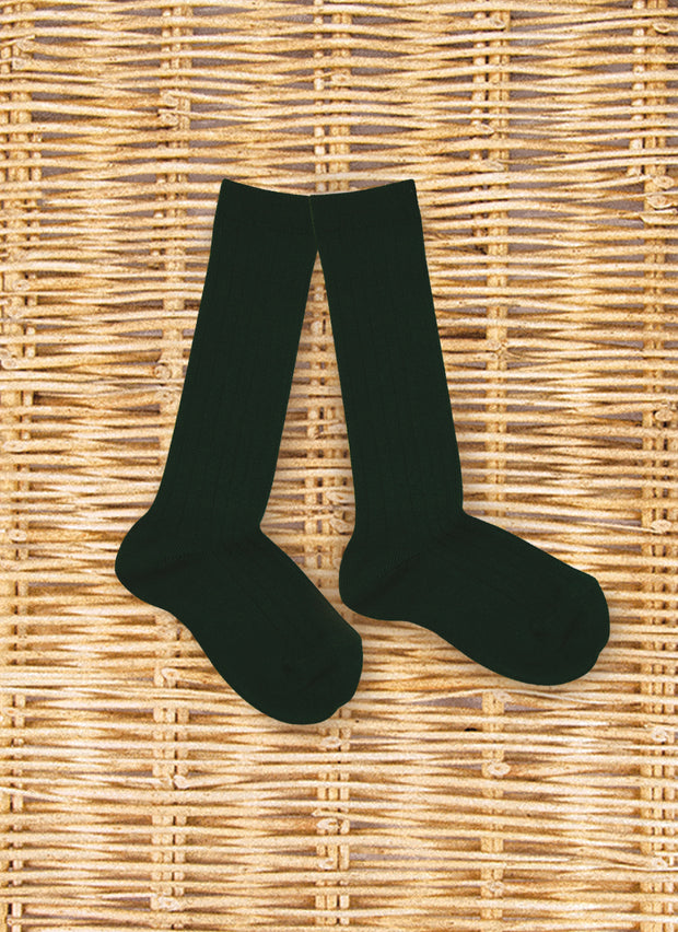 Warm Cotton Socks Ribbed Green